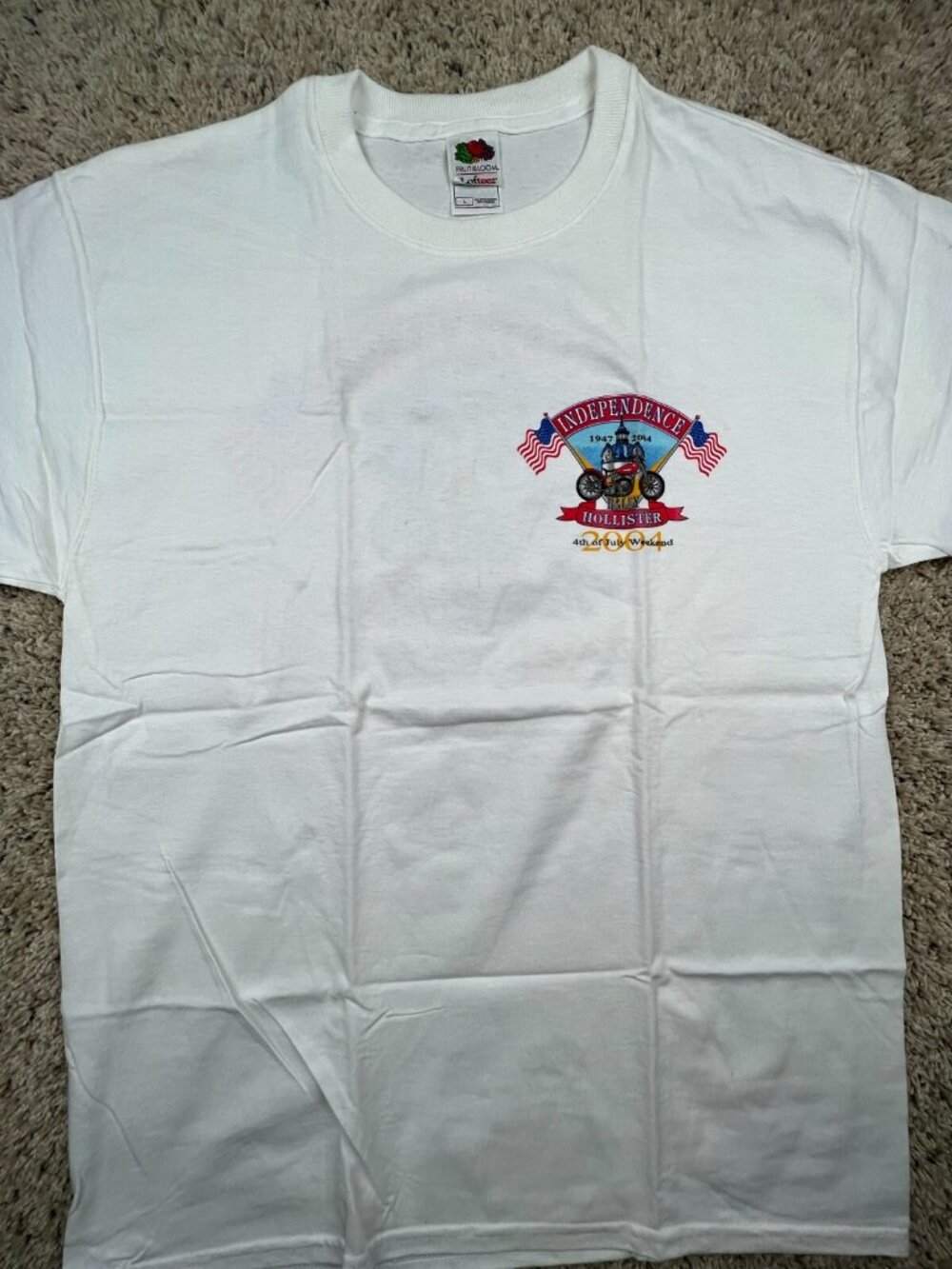 Vintage 2004 Hollister Independence Rally Motorcycle T-Shirt Mens Large White - Picture 12 of 12